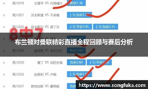 布兰顿对曼联精彩直播全程回顾与赛后分析